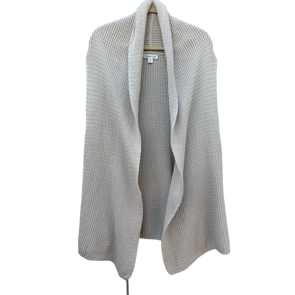 Coldwater Creek NWT Women's 3X Open-Front Sleeveless Cardigan Sweater Vest Beige - Picture 6 of 13